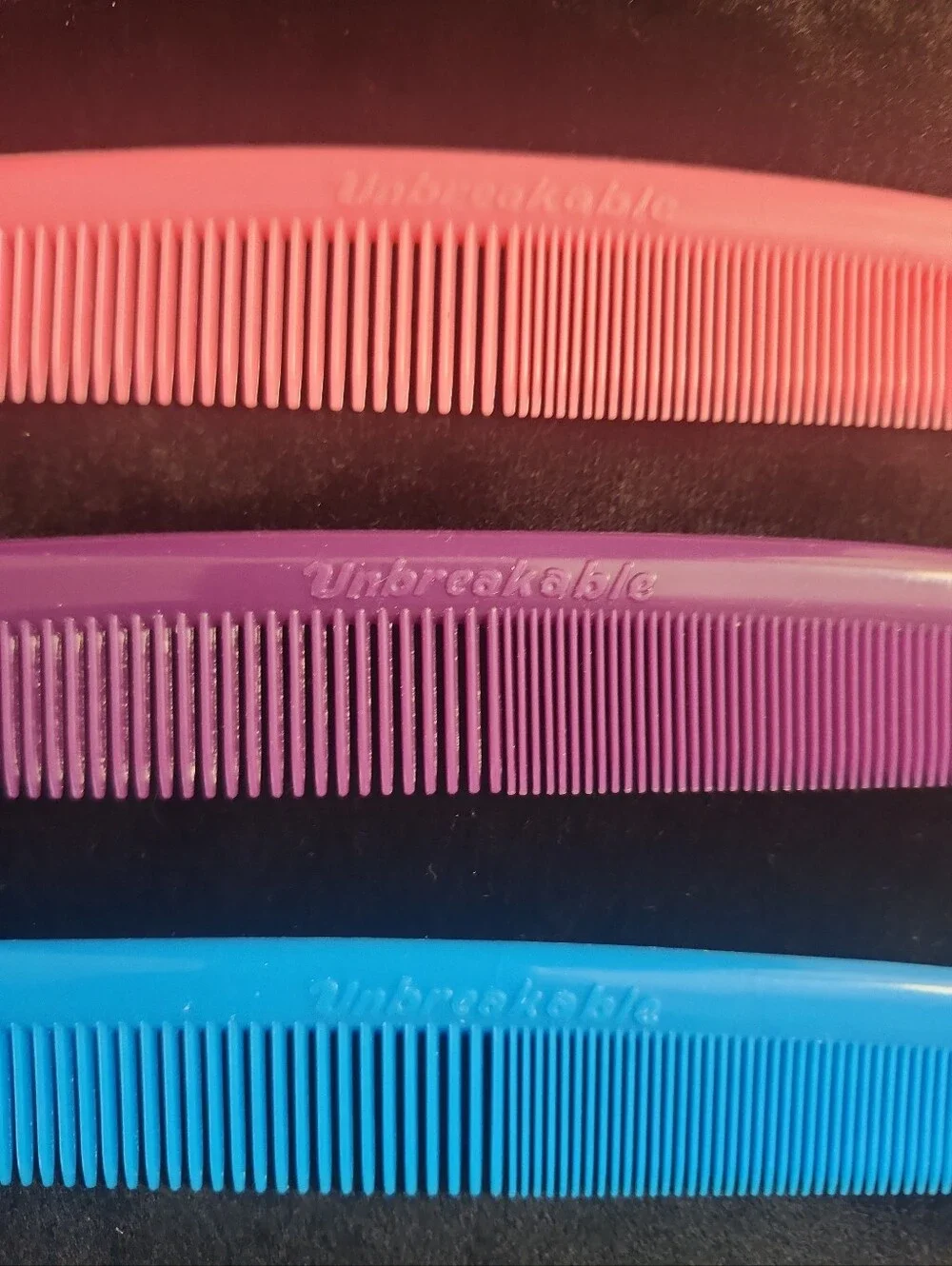Lot Of 3 Vintage 80's Unbreakable Pocket Combs USA NEW